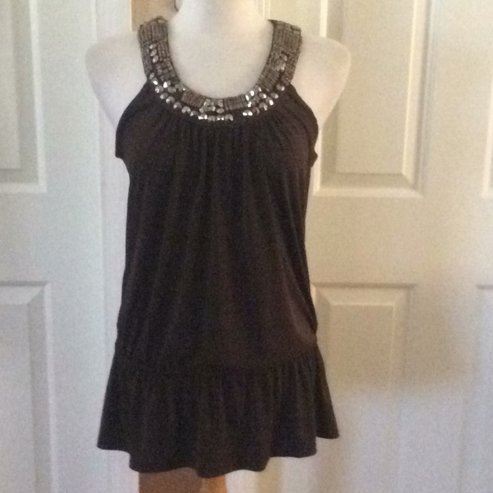 Brown Cutout Blouse